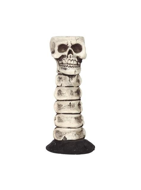 Candelabro decorativo con calavera (17 cm)