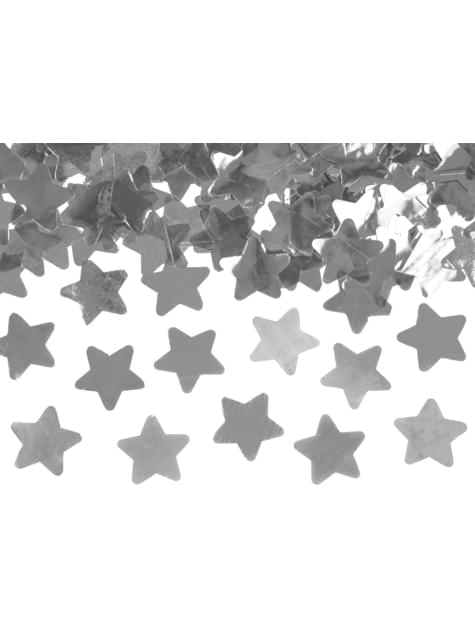 Cañón de confeti con estrellas plateadas de 40 cm - Partydeco | Funidelia