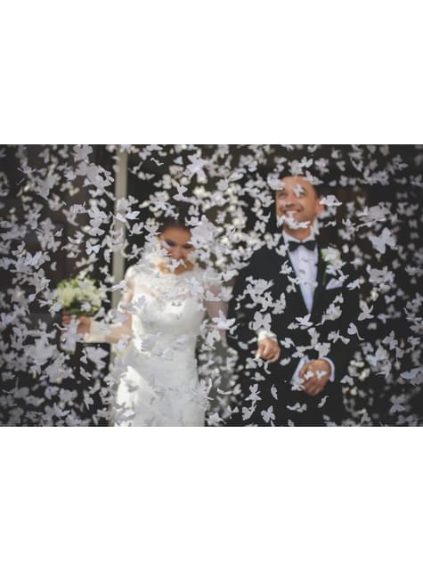Cañón de confeti de mariposas blancas de 80 cm - Partydeco | Funidelia
