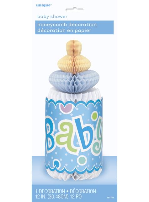 Centro de mesa biberón azul - Baby Shower - Unique | Funidelia