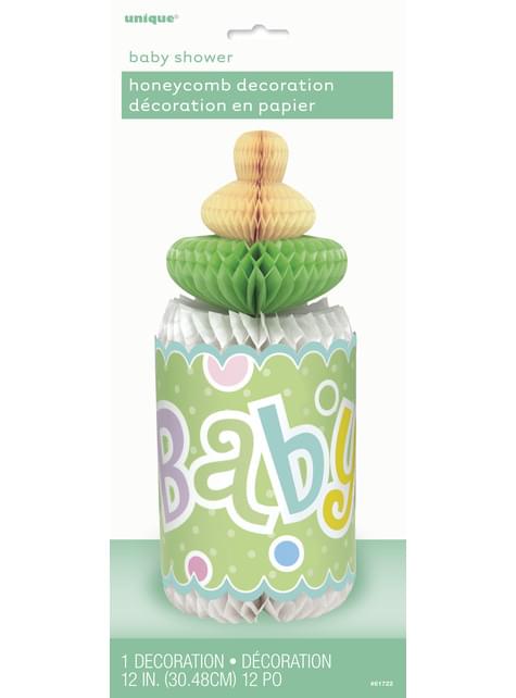 Centro de mesa biberón verde - Baby Shower - Unique | Funidelia