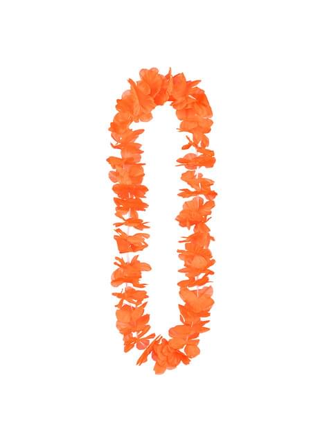 Collar hawaiano naranja para adulto - Boland | Funidelia