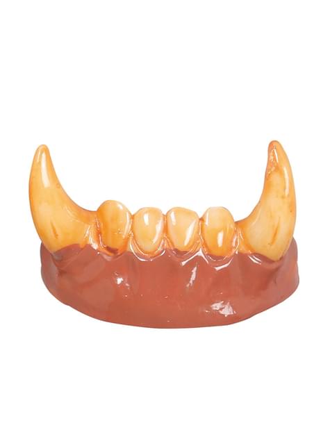 Colmillos de hombre lobo amarillentos para adulto