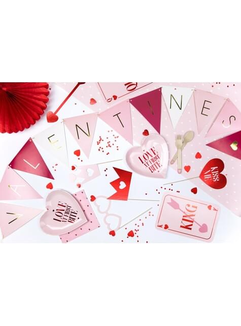 Confeti con forma de corazón rojo metálico de 25 mm para mesa - Valentine’s Day - Partydeco | Funidelia