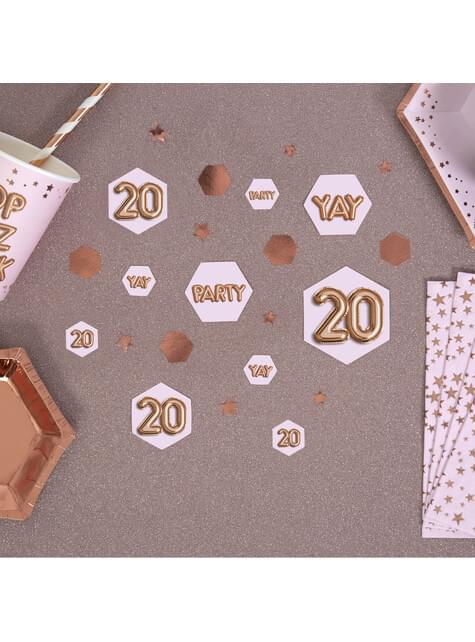 Confeti para mesa “20“ - Glitz & Glamour Pink & Rose Gold - Neviti | Funidelia