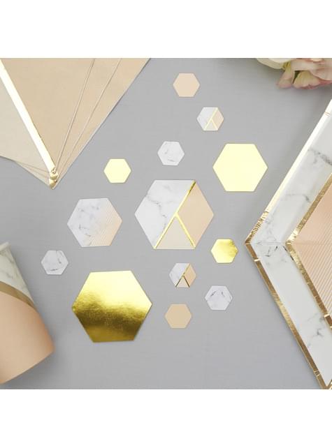 Confeti para mesa estampado geométrico melocotón - Colour Block Marble - Neviti | Funidelia