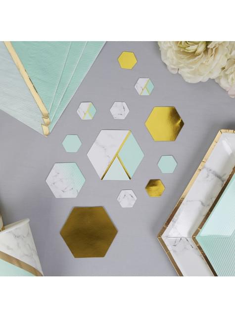Confeti para mesa estampado geométrico verde menta - Colour Block Marble - Neviti | Funidelia