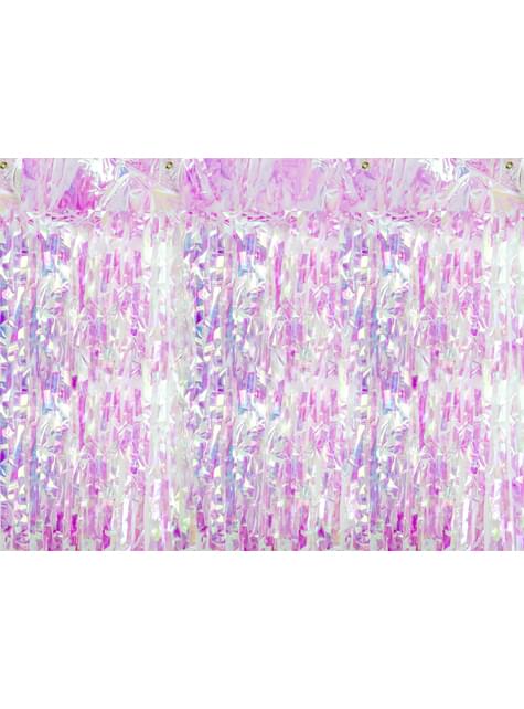 Cortina de flecos color iridiscente de 2,5 m - Partydeco | Funidelia