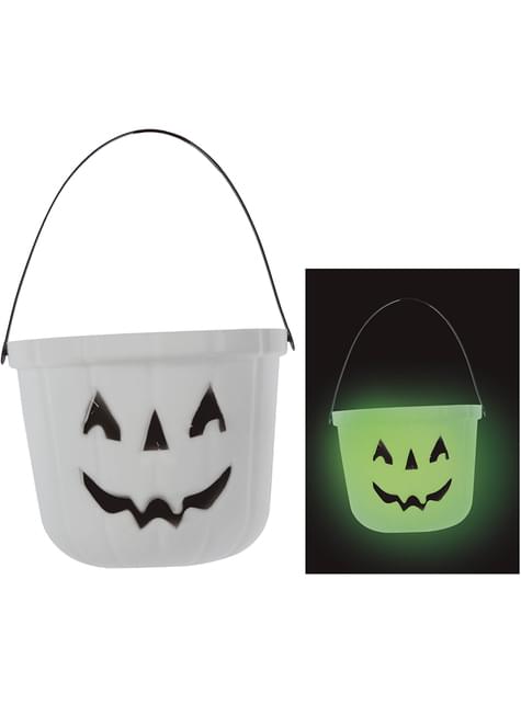 Cubo de calabaza brilla en la oscuridad - Guirca | Funidelia