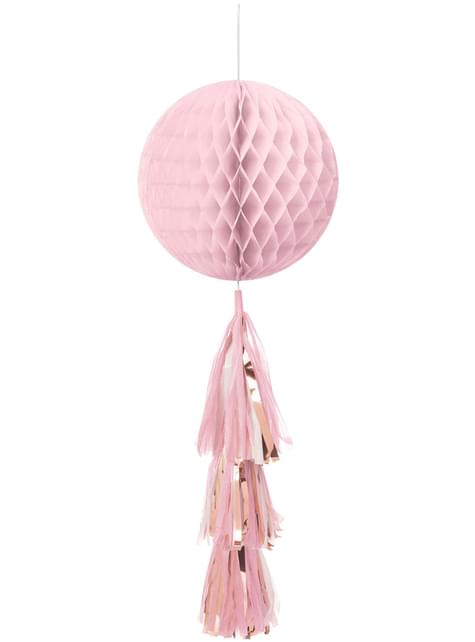 Decoración colgante de panel de abeja y pompones rosa - AMSCAN | Funidelia