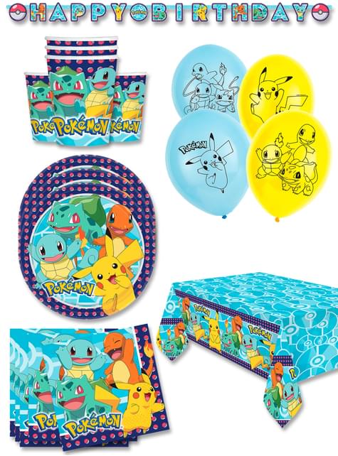 Decoración cumpleaños premium Pokémon 16 personas