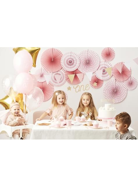 Decoración para tarta “1st Birthday“ dorado - Pink 1st Birthday - Partydeco | Funidelia