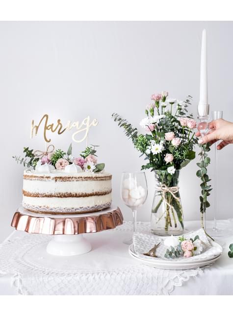 Decoración para tarta “Mariage“ - White & Gold Wedding - Partydeco | Funidelia