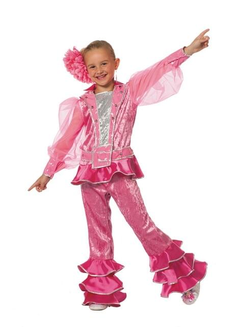 Disfraz de Abba rosa años 70 para niña - Wilbers | Funidelia