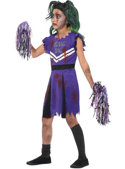 Disfraz de animadora zombie morado para niña - Smiffys | Funidelia