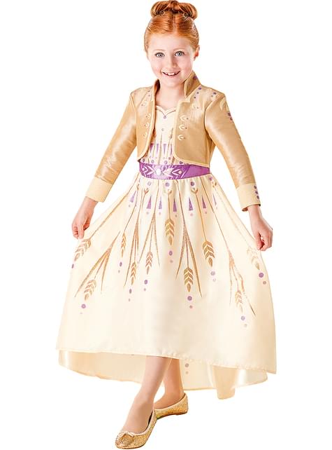 Disfraz de Anna dorado para niña - Frozen 2 - Rubies UK | Funidelia