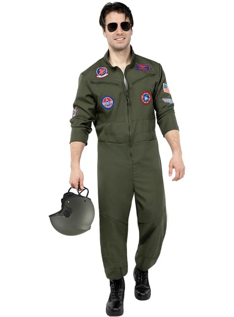 Disfraz de aviador de Top Gun talla grande - Funiglobal | Funidelia