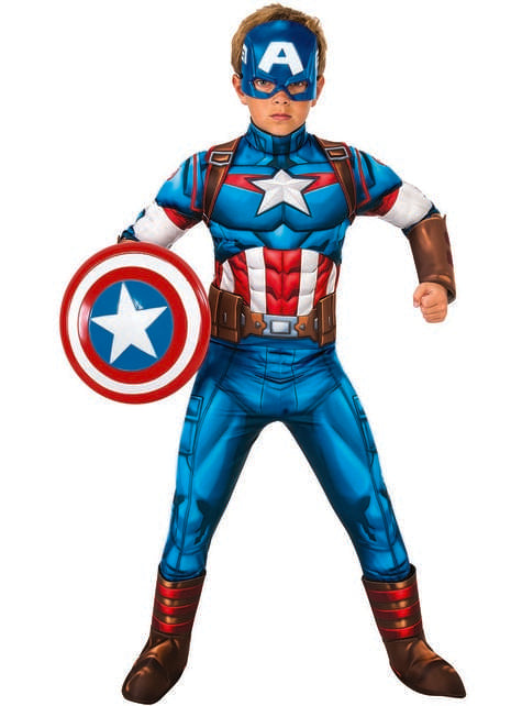 Disfraz de Capitán América Deluxe para niño - Los Vengadores - Rubies USA | Funidelia