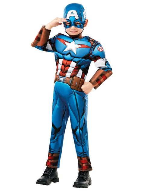 Disfraz de Capitán América deluxe para niño - Marvel - Rubies UK | Funidelia