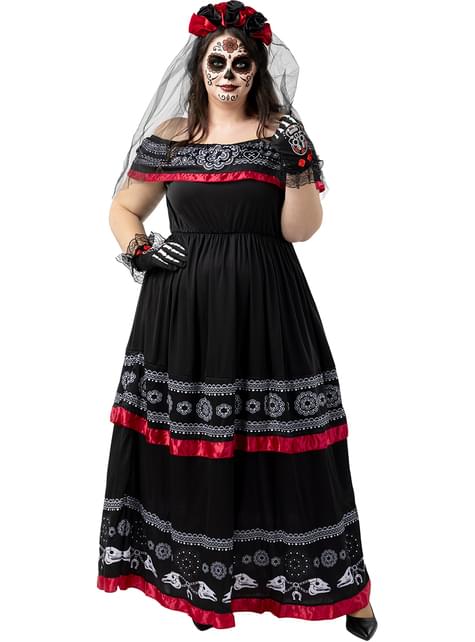 Disfraz de Catrina para mujer talla grande - Funiglobal | Funidelia