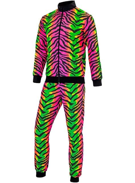 Disfraz de chándal años 80 animal print fluorescente para adulto - Widmann | Funidelia