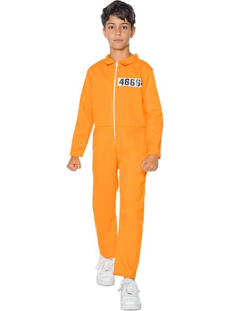 Disfraz de convicto naranja para niño - Funiglobal | Funidelia