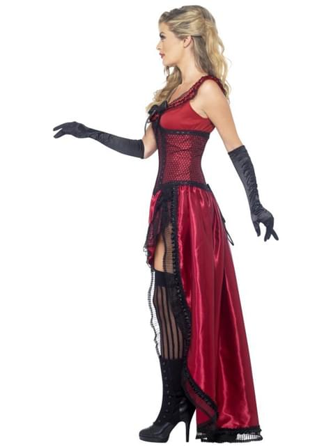 Disfraz de dama de burdel rojo Deluxe - Smiffys | Funidelia