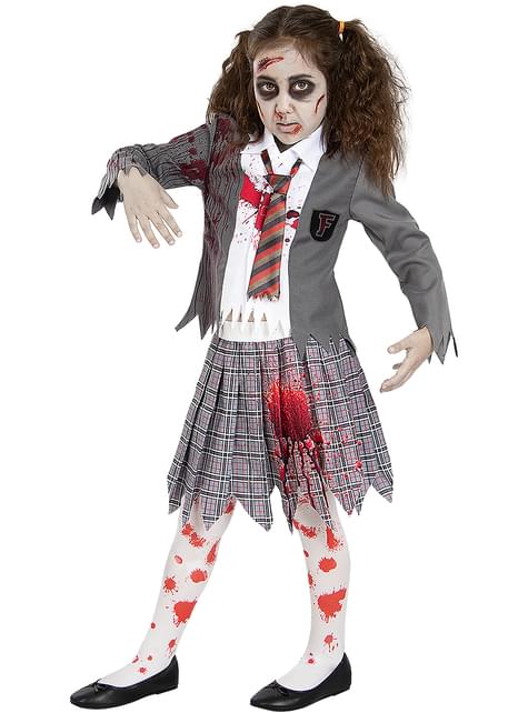 Disfraz de estudiante zombie con pantys para niña - Funiglobal | Funidelia