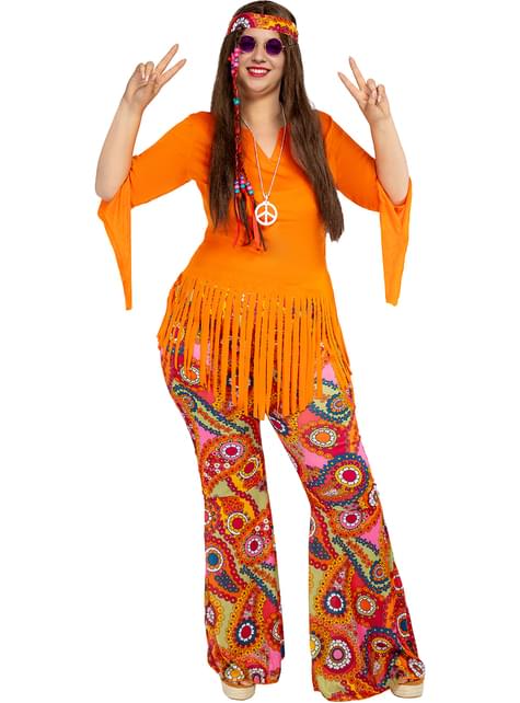 Disfraz de Hippie feliz para mujer talla grande - Funiglobal | Funidelia