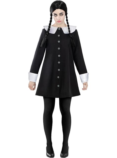 Disfraz de Miércoles Addams para mujer talla grande - La Familia Addams - Funiglobal | Funidelia