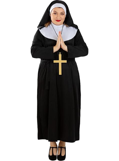 Disfraz de monja con cruz talla grande - Funiglobal | Funidelia