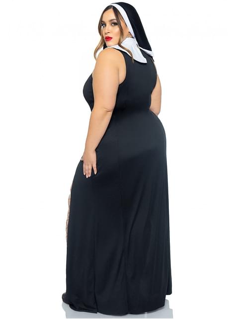 Disfraz de monja sexy para mujer talla grande