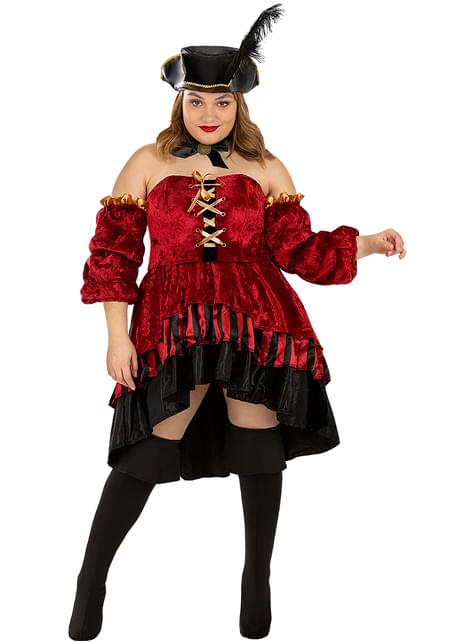 Disfraz de pirata corsaria elegante para mujer - Talla grande - Funiglobal | Funidelia