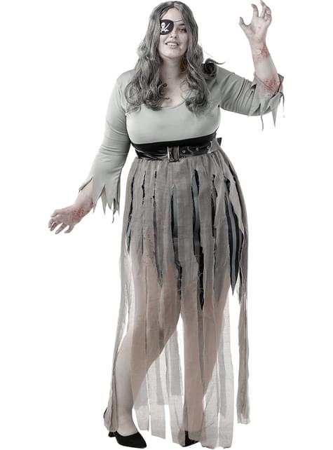 Disfraz de pirata zombie para mujer talla grande - Funiglobal | Funidelia