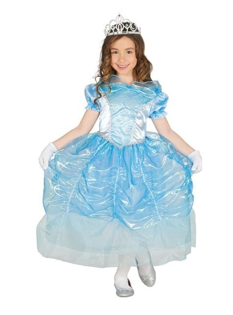 Disfraz de princesa azul de cristal para niña