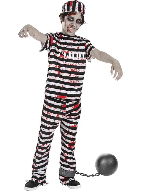 Disfraz de prisionero zombie con bola para niño - Funiglobal | Funidelia