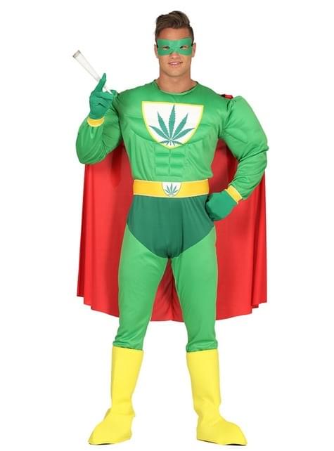 Disfraz de superhéroe marihuana para adulto - Guirca | Funidelia
