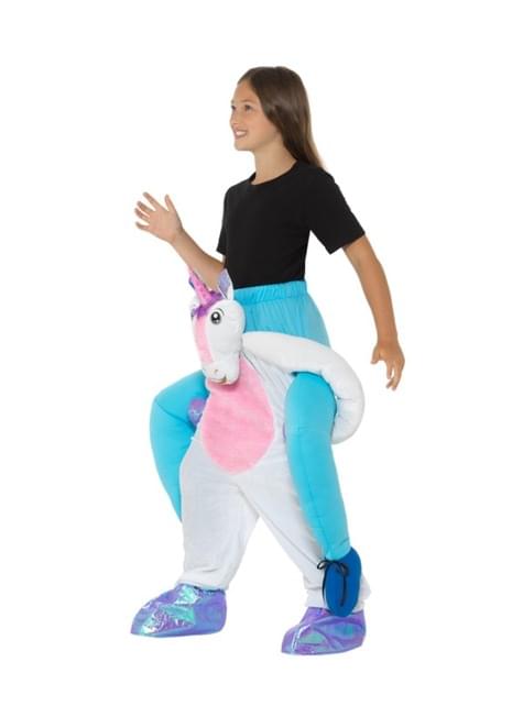 Disfraz a hombros de unicornio blanco infantil - Smiffys | Funidelia