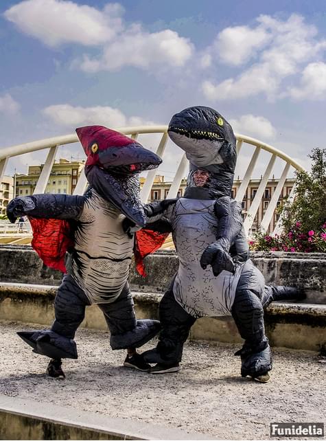 Disfraz de dinosaurio Velociraptor Blue inflable prestige para adulto - Jurassic World - Rubies USA | Funidelia