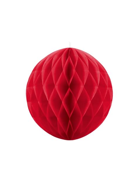 Esfera roja de 20 cm de nido de abeja - Partydeco | Funidelia
