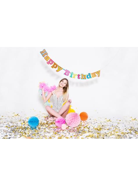 Esfera rosa de 20 cm de nido de abeja - Partydeco | Funidelia