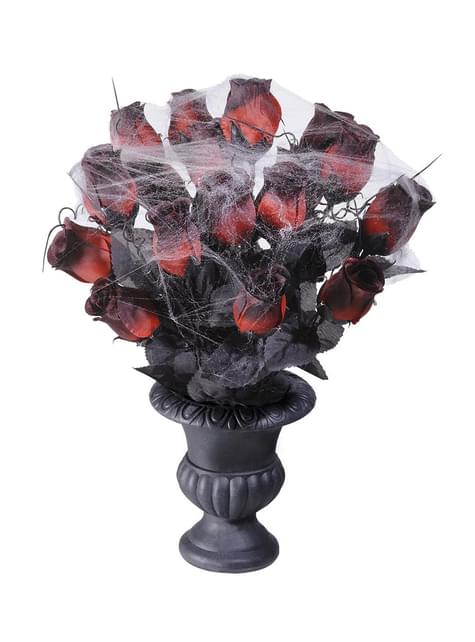 Florero con rosas rojas y telarañas - Widmann | Funidelia
