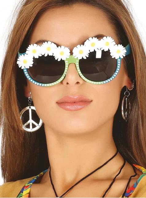 Gafas verdes con margaritas para adulto - Guirca | Funidelia