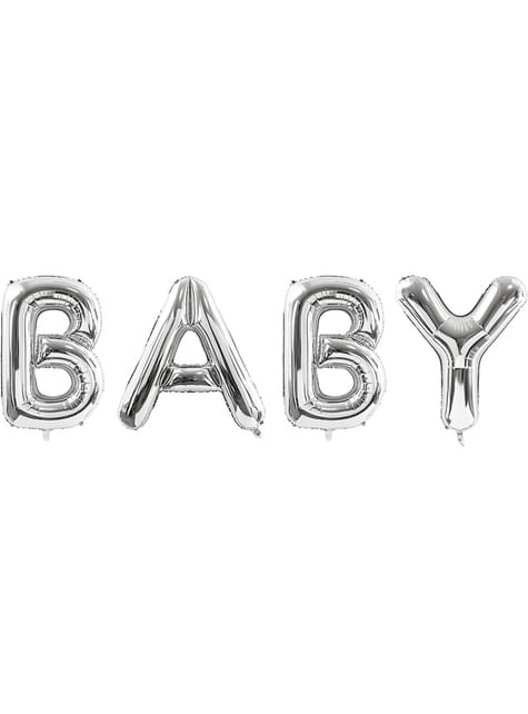 Globo Baby plateado de foil (86 cm) - Baby Shower Collection - Partydeco | Funidelia