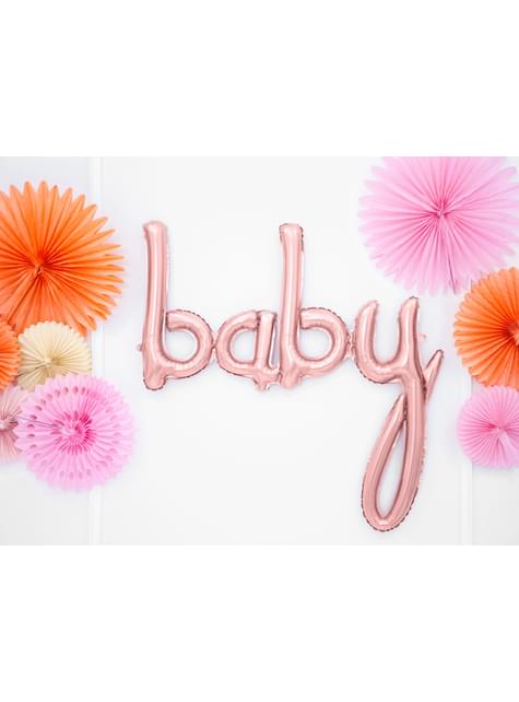 Globo Baby rosa oro (75 cm) - Baby Shower Party - Partydeco | Funidelia