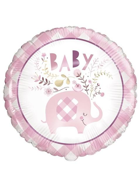 Globo de foil (46 cm) elefante rosa baby Shower - Pink Floral Elephant - Unique | Funidelia