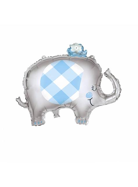 Globo de foil (74 cm) elefante azul baby Shower - Blue Floral Elephant