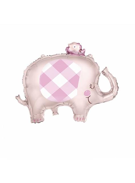 Globo de foil (74 cm) elefante rosa baby Shower- Pink Floral Elephant - Unique | Funidelia