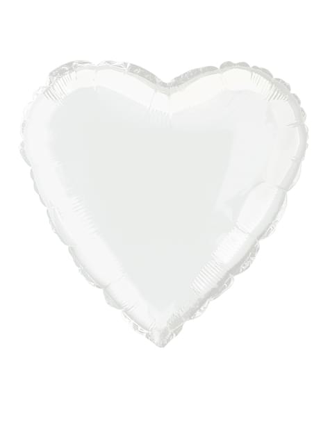 Globo de foil con forma de corazón blanco - Unique | Funidelia
