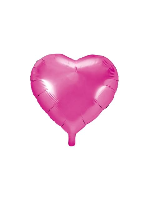 Globo de foil con forma de corazón rosa oscuro